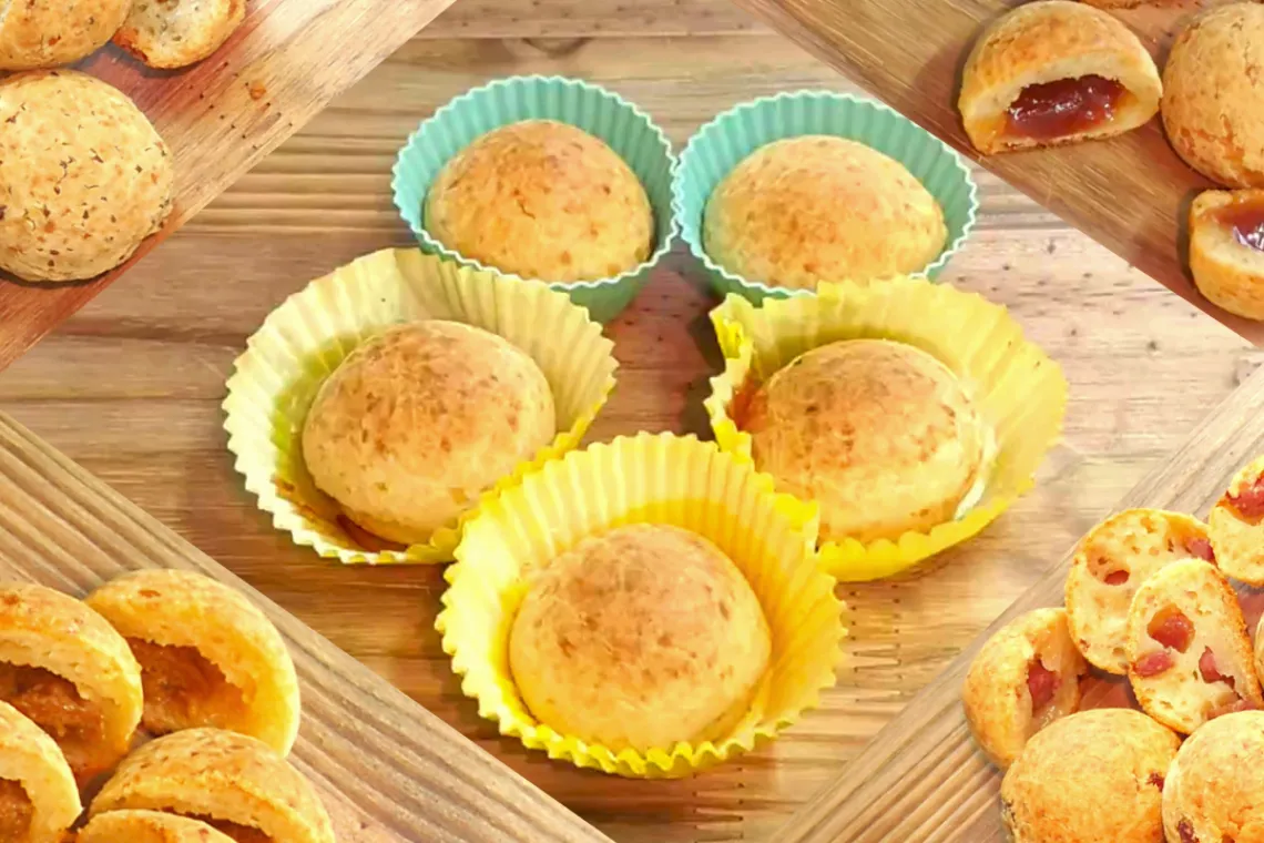 Stuffed Brazilian Cheese Bread (Pão de Queijo) — 1 Dough, 7 Flavors